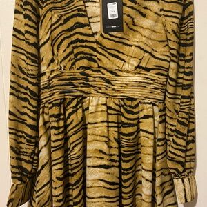 Fashion Nova Brown Tiger Print Mini Dress